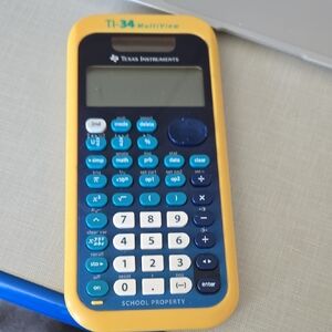 Texas Instruments TI-34 MultiView Blue and Yellow Calculator